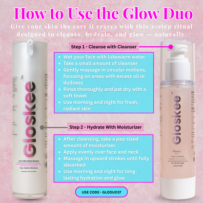 Glow Duo – Cleanser & Hydrate Moisturizer Combo